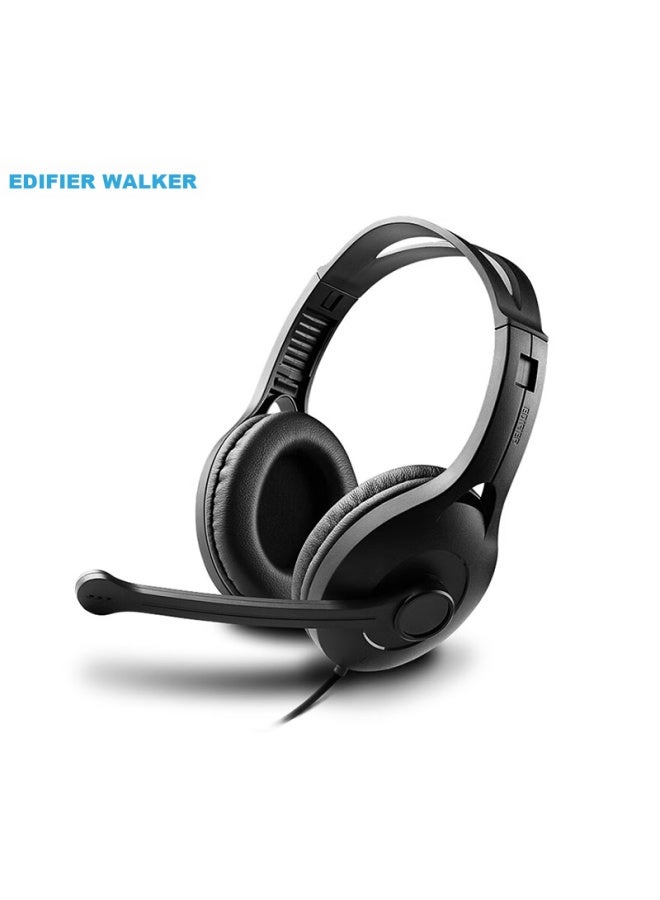 EDIFIER سماعات أذن فوق الأذن Edifier K800، سماعة كمبيوتر مع ميكروفون، للمكتب، التعليم، التدريب، باللون الأسود - Image 1
