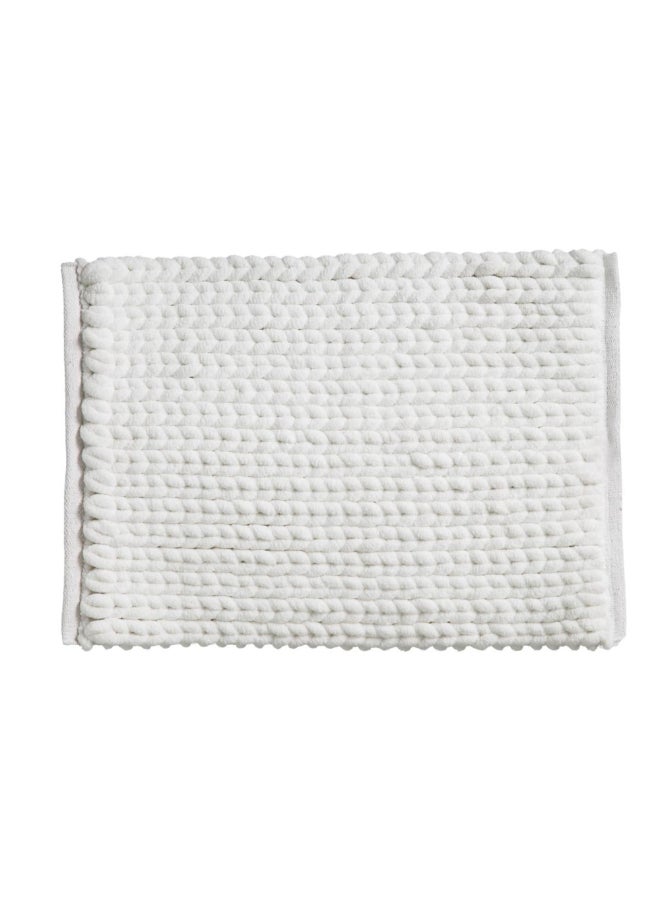 Five Simply Smart Thick Patterned Rectangular Bathmat White 50 x 75 cm 174629A - Image 1