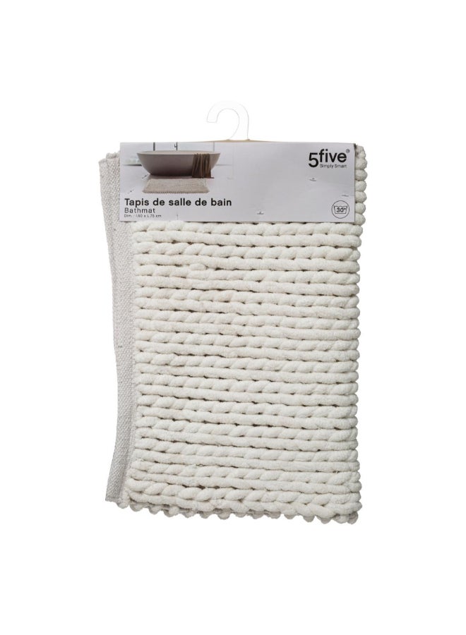 Five Simply Smart Thick Patterned Rectangular Bathmat White 50 x 75 cm 174629A - Image 4