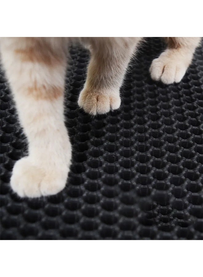 حصيرة لفضلات القطط، مصيدة لفضلات القطط بتصميم مزدوج الطبقة على شكل قرص العسل، حصيرة قطط مقاومة للماء للفضلات خالية من مادة BPA - Image 2