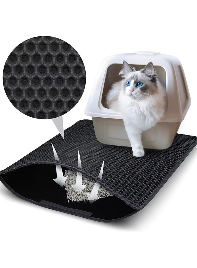 حصيرة لفضلات القطط، مصيدة لفضلات القطط بتصميم مزدوج الطبقة على شكل قرص العسل، حصيرة قطط مقاومة للماء للفضلات خالية من مادة BPA - Image 5