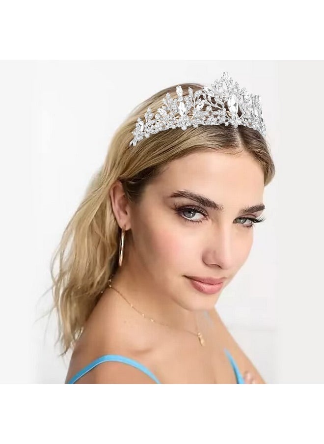 Velscrun Velscrun Prom Queen Sash Silver Crowns Tiara Shiny Satin for Adults Halloween Cosplay Favors Prom Decorations for Party Prom Hair Accessories Graduation Party Decorations Graduation Party Supplies  - Image 2