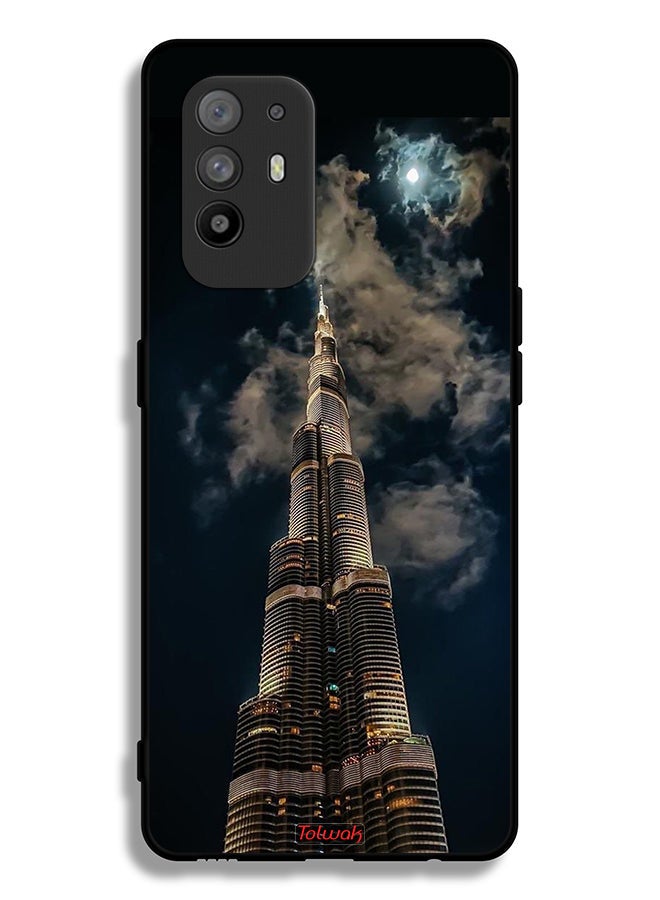 Tolwak غطاء حماية لهاتف أوبو F19 برو بلس 5G برج خليفة في الليل - Image 2