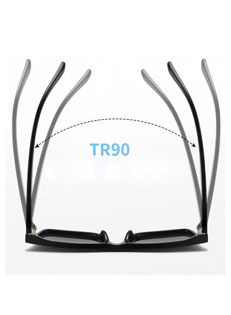 يوك TR90 النظارات الشمسية المستقطبة HD عدسات مستقطبة 100٪ حماية من الأشعة فوق البنفسجية 400 تصميم أنيق للرجال / النساء أسود - Image 4