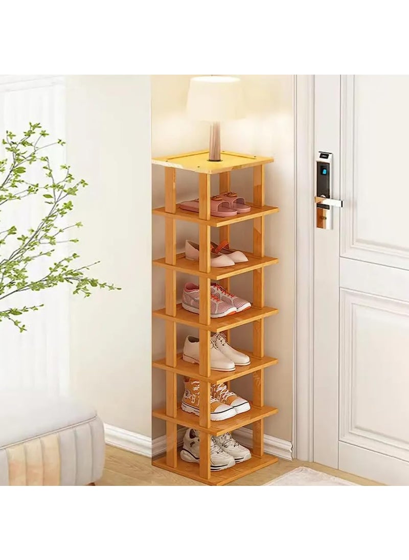GRACIOUS MART GRACIOUS MART Wooden Shoe Organizer Space Savaing and Multifunctional Rack for Vertical Entryway Corridor Living Room and Bedroom 25 CM 6 Floor  - Image 2