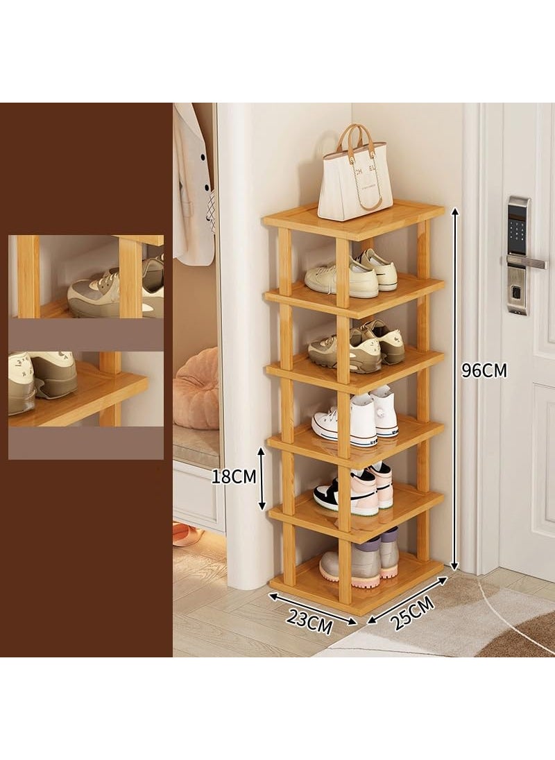 GRACIOUS MART GRACIOUS MART Wooden Shoe Organizer Space Savaing and Multifunctional Rack for Vertical Entryway Corridor Living Room and Bedroom 25 CM 6 Floor  - Image 3