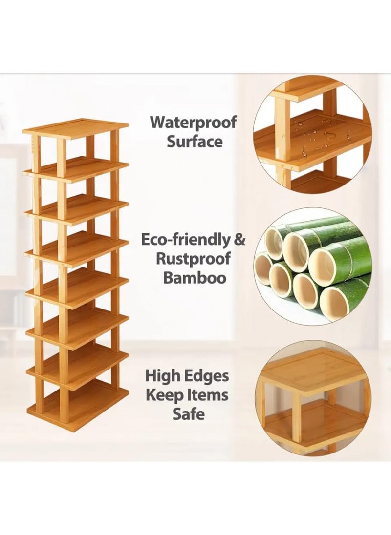 GRACIOUS MART GRACIOUS MART Wooden Shoe Organizer Space Savaing and Multifunctional Rack for Vertical Entryway Corridor Living Room and Bedroom 25 CM 6 Floor  - Image 5