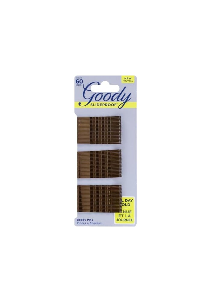 Goody SlideProof Bobby Pins, Brown, 60-Count Pack of 6 for Secure Hair Styling - Image 2