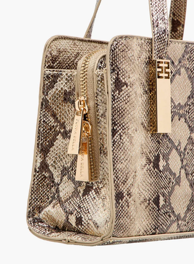 Flora Bella By Shoexpress Solid Tote Bag with Double Handle and Zip Closure