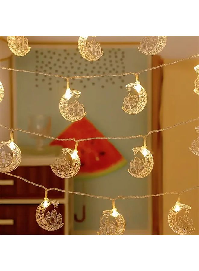 Ramadan Eid Star Moon Castle Light String 20 LED 9.84ft Battery Powered Islamic Decoration - Image 1