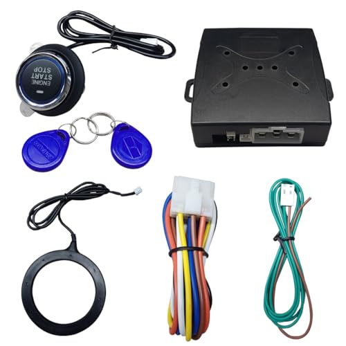 Car Push Engine Start Button Kit Upgrade Push to Start Ignition Kit Smart Keyless Go System for Most DC12V Cars