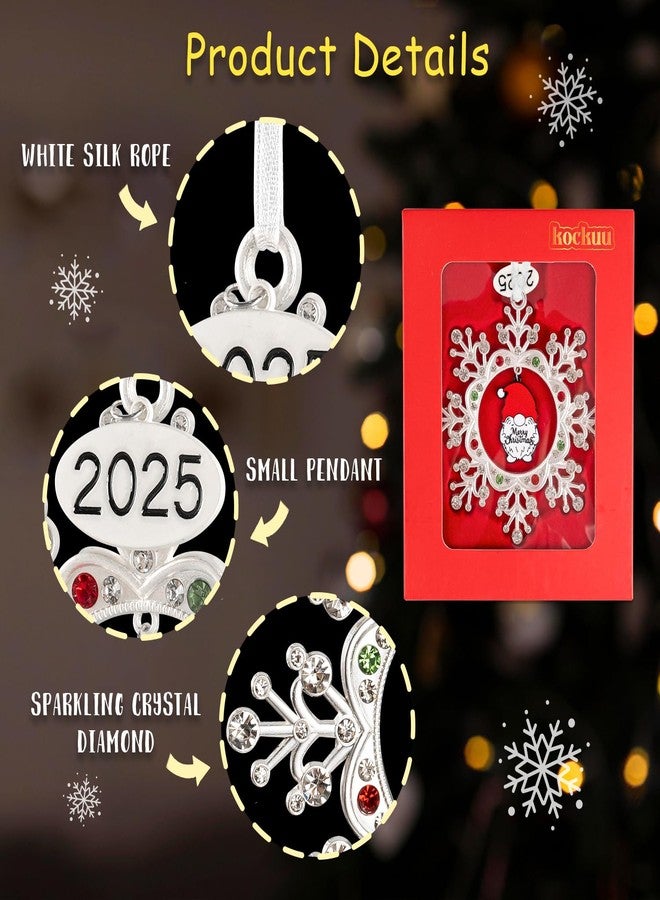 kockuu 2025 Dated Metal Snowflake Gnome Christmas Ornaments for Tree Decorations DIY Craft Winter Snowflake Keepsake Gifts Home Party Decor - Image 4