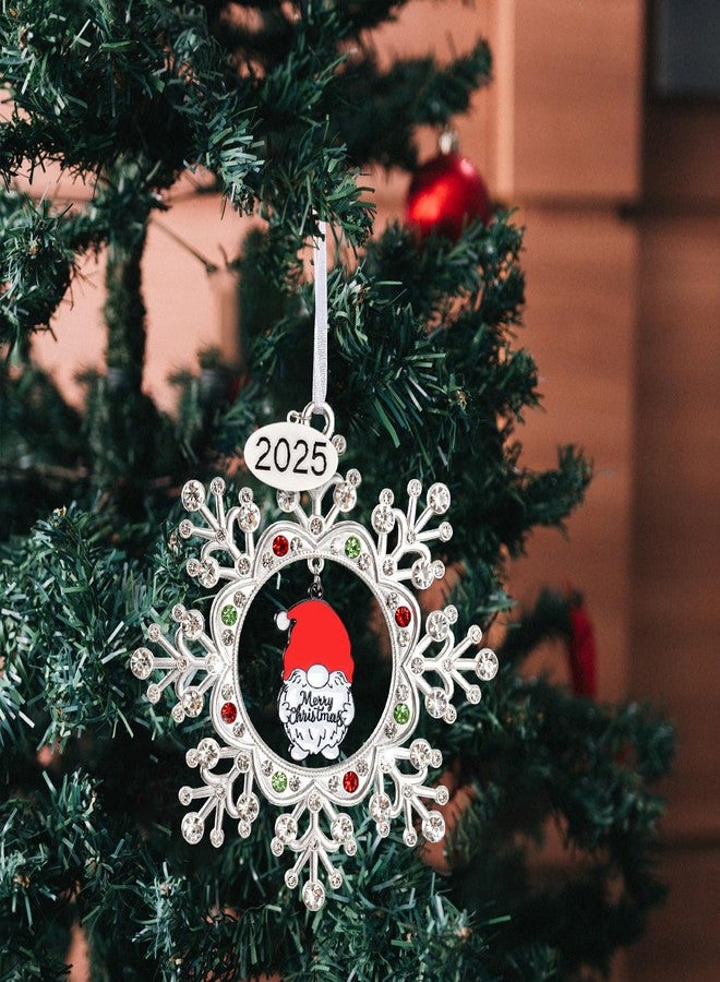 kockuu 2025 Dated Metal Snowflake Gnome Christmas Ornaments for Tree Decorations DIY Craft Winter Snowflake Keepsake Gifts Home Party Decor - Image 2