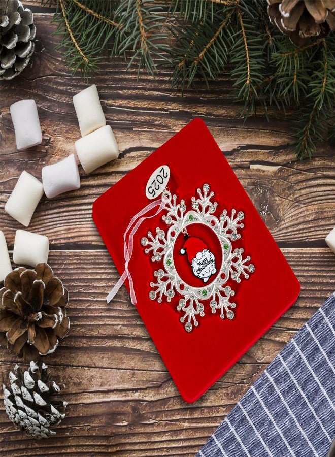kockuu 2025 Dated Metal Snowflake Gnome Christmas Ornaments for Tree Decorations DIY Craft Winter Snowflake Keepsake Gifts Home Party Decor - Image 3