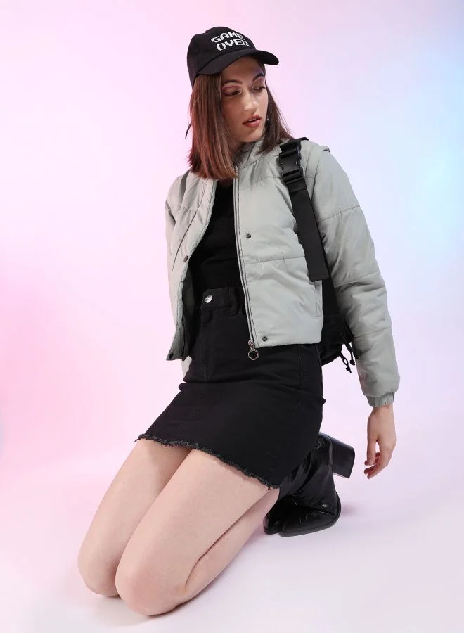 Freehand Women Regular Fit Solid Puffer Jacket