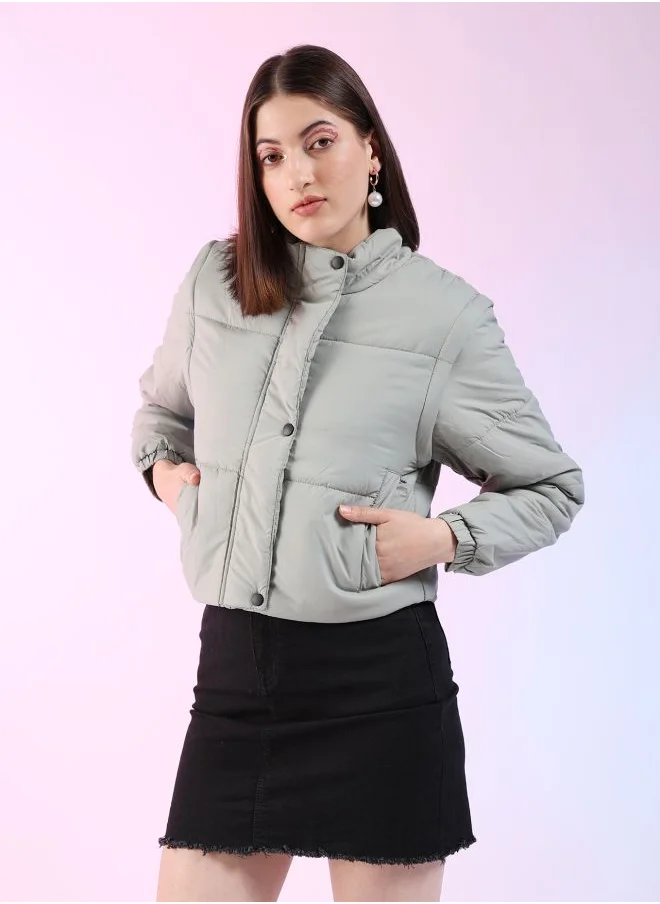 Freehand Women Regular Fit Solid Puffer Jacket