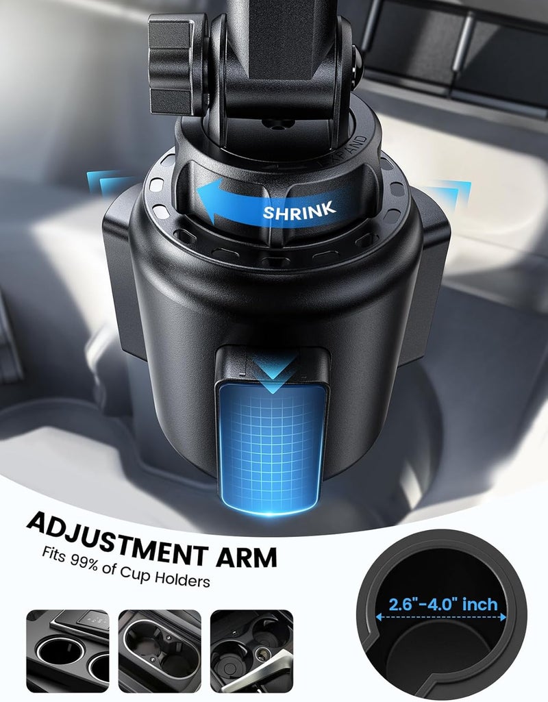 Lamicall Cup Holder Car Phone Holder - Longer Neck Adjustable [Thick Cases Friendly], Car Cell Phone Holder Mount for Truck Golf Cart iPhone Samsung and All 4-7" inches Smartphones - Image 3
