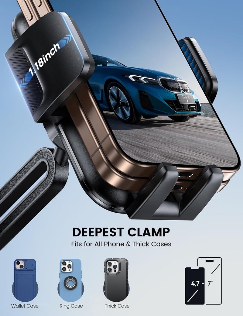 Lamicall Cup Holder Car Phone Holder - Longer Neck Adjustable [Thick Cases Friendly], Car Cell Phone Holder Mount for Truck Golf Cart iPhone Samsung and All 4-7" inches Smartphones - Image 1