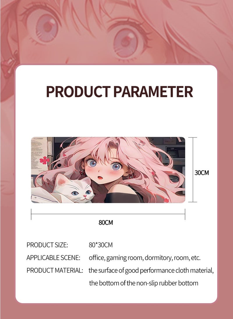 بيروي لوحة ماوس أنمي 80 سم*30 سم، لوحة ماوس للألعاب، لوحة ماوس كبيرة، لوحة ماوس ممتدة للوحة المفاتيح، لوحة ماوس ممتدة للوحة المفاتيح مع قاعدة مانعة للانزلاق وحواف مخيطة - Image 3