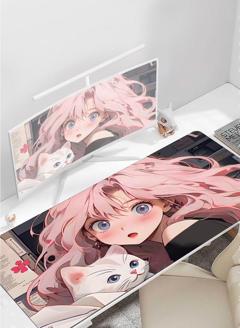 بيروي لوحة ماوس أنمي 80 سم*30 سم، لوحة ماوس للألعاب، لوحة ماوس كبيرة، لوحة ماوس ممتدة للوحة المفاتيح، لوحة ماوس ممتدة للوحة المفاتيح مع قاعدة مانعة للانزلاق وحواف مخيطة - Image 1