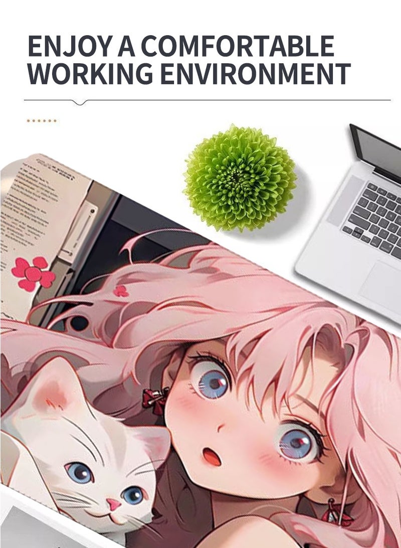 بيروي لوحة ماوس أنمي 80 سم*30 سم، لوحة ماوس للألعاب، لوحة ماوس كبيرة، لوحة ماوس ممتدة للوحة المفاتيح، لوحة ماوس ممتدة للوحة المفاتيح مع قاعدة مانعة للانزلاق وحواف مخيطة - Image 5