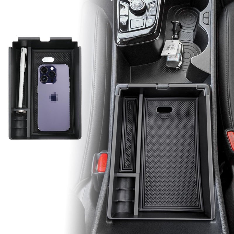 ANFOKAS Compatible with Kia Sportage 2026 2025 2024 2023 Accessories NQ5 Car Interior Center Console Organizer Armrest Storage Box Armrest Cover Insert Tray -Black - Image 1