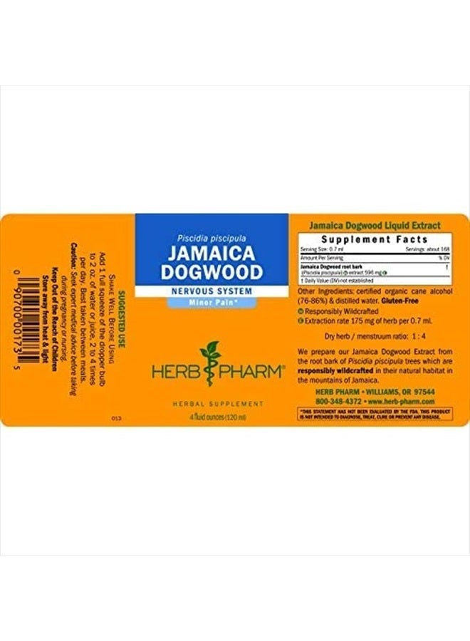 HERB PHARM Jamaica Dogwood Liquid Extract for Minor Pain - 4 Ounce - Image 2