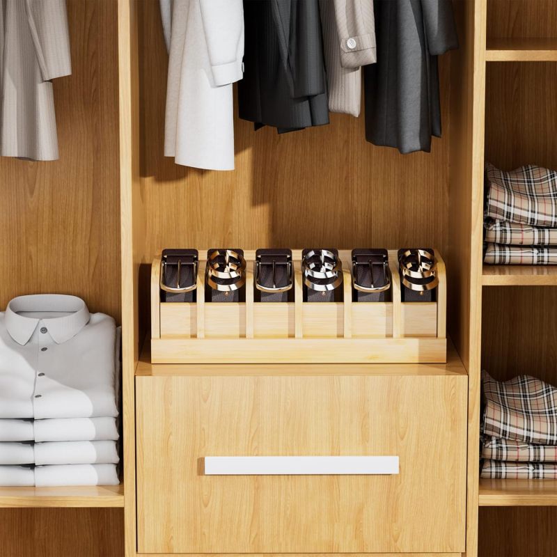 Bamboo Belt Organizer 35*15*11.43 Cm Space-Saving - Stain-Resistant Closet Storage for Drawer, Closet And Tabletop Use - Image 3