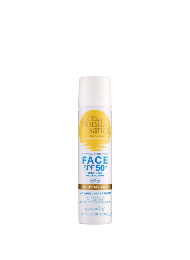 BONDI SANDS Invisible SPF 50+ Facial Sunscreen Mist - Refreshing & Non-Greasy, Sets Makeup and Provides Broad Spectrum Protection for on-the-go Reapplication (60 g) - Image 1