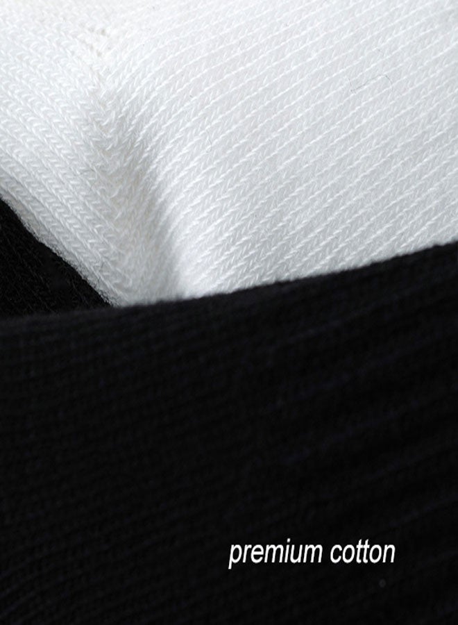 HAWAWA 8 Pairs Ankle Socks for Men Women Size 36-43 Thick Cotton Non Slip No Show Invisible Socks White & Black - Image 3