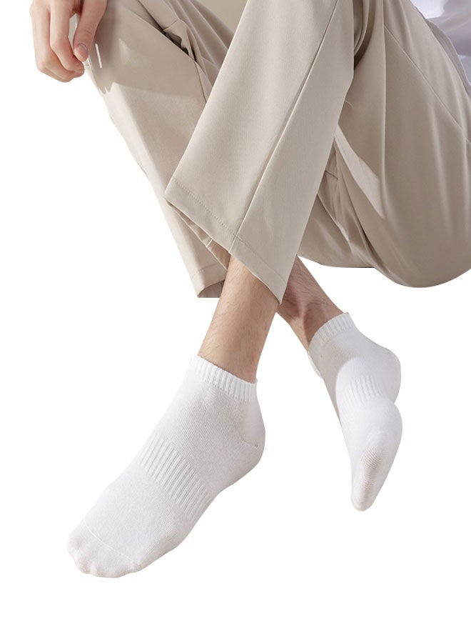 HAWAWA 8 Pairs Ankle Socks for Men Women Size 36-43 Thick Cotton Non Slip No Show Invisible Socks White & Black - Image 5