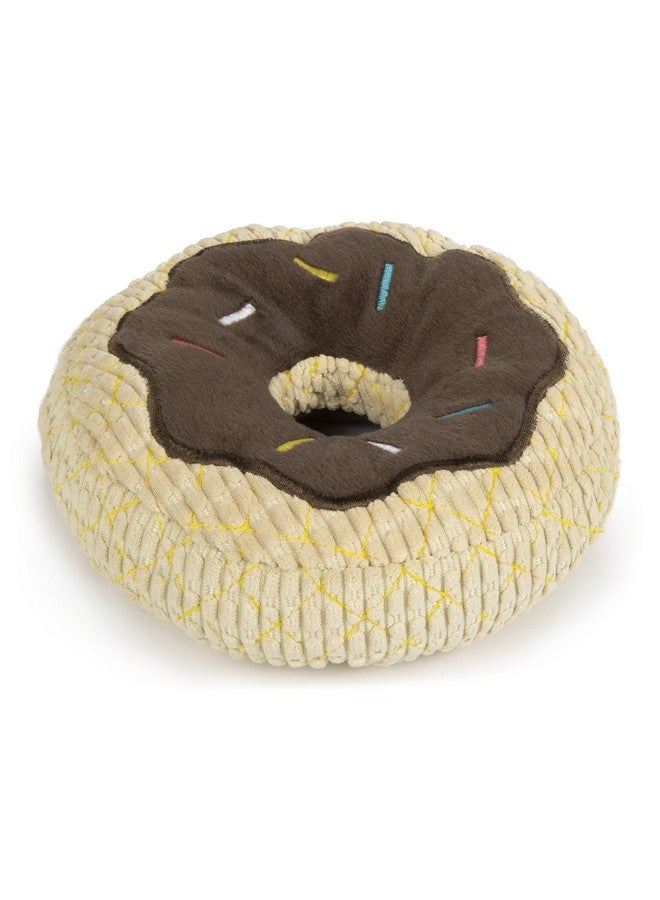 TrustyPup Tough 'N Fun Chocolate Donut Squeaky Plush Dog Toy, Chew Guard Technology  Brown, Large - Image 2