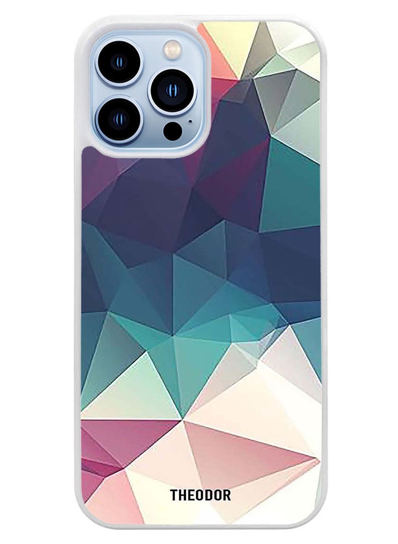 Theodor Protective Case Cover For APPLE IPHONE 14 Pro Max Shapes (2)(White Bumper) - Image 1