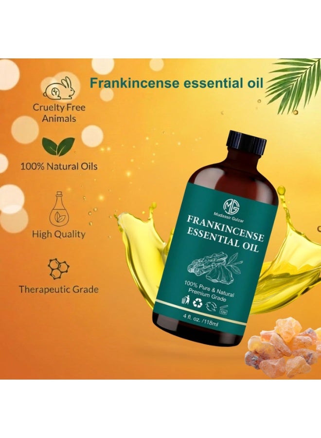 MUDASSIR GULZAR Frankincense Essential Oil 4 fl oz (118ml), 100% Pure & Natural Premium Grade Frankincense Oil for Aromatherapy, Diffuser, Skin Care & Massage, Frankincenseoil Essential Oil - Image 4