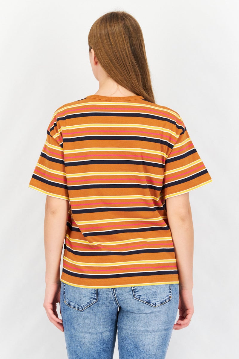 Aigle تي شيرت نسائي بأكمام قصيرة وياقة دائرية، مزيج صدئ - Image 3