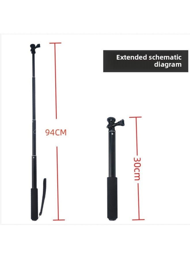 Eccentric Tube 0.94 M GoPro Yuntai 1/4 Copper Nut Tail Plug Interview Live Travel Photography Net Red Live Rod-Color:Black  - Image 3