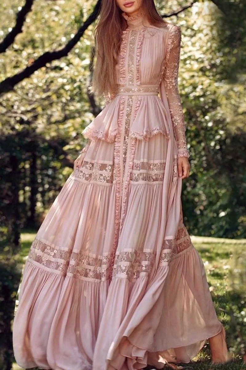 Madam Uniq Flowy Vintage French Style Maxi Dress for Vacation - Image 1