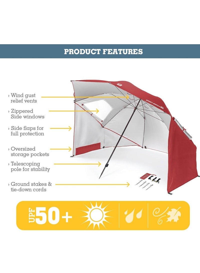 SKLZ Sport-Brella Premiere UPF 50+ Umbrella Shelter – Red - Image 2