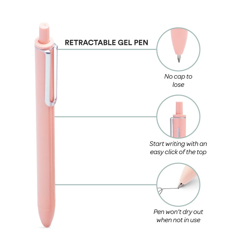 Poppin Luxe Retractable Gel Pen, Fine Point, Black Ink, 6/Pack (104448-US) - Image 3