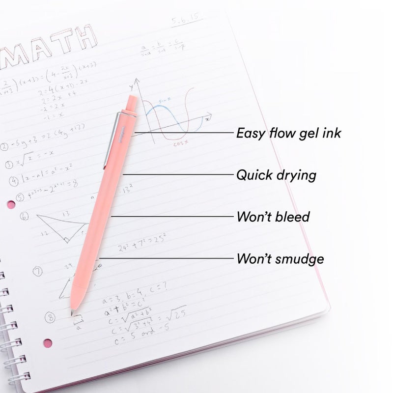 Poppin Luxe Retractable Gel Pen, Fine Point, Black Ink, 6/Pack (104448-US) - Image 5