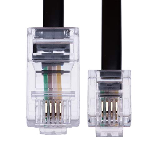 Keple 5m RJ11 to RJ45 Cable Ethernet Modem Data Telephone ASDL Patch Lead Broadband High Speed BT Internet Plug 6P4C to 8P8C Flat Network Extension Cord Compatible with Modem Router Landline Wire Black - Image 1