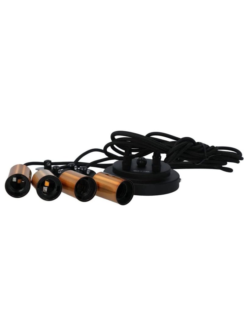 4-Head Vintage Edison Ceiling Pendant Lamp Industrial Light Fixture Pendant 4 Lamp E27 Gold 50 Watts PT4-Matt - Image 1