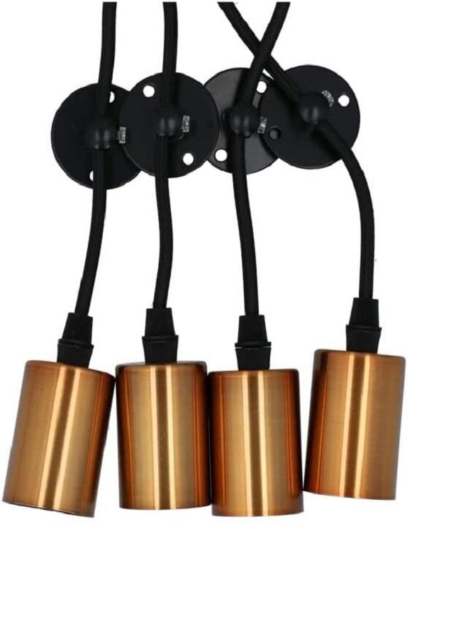 4-Head Vintage Edison Ceiling Pendant Lamp Industrial Light Fixture Pendant 4 Lamp E27 Gold 50 Watts PT4-Matt - Image 2
