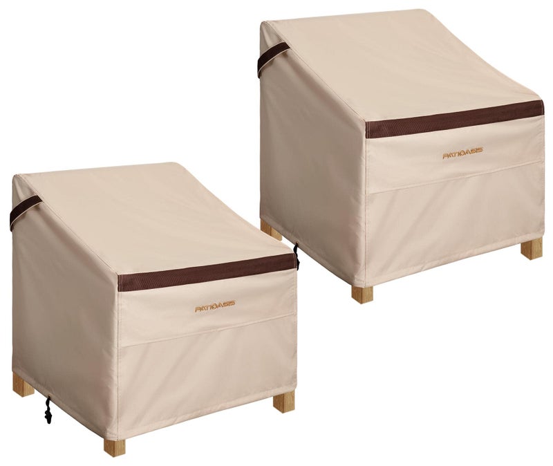 PATIOASIS Patio Chair Cover Set of 2, Outdoor Small Chair Covers 29''L x 30''W x 36''H Waterproof Rip-Proof UV-Proof - Image 1