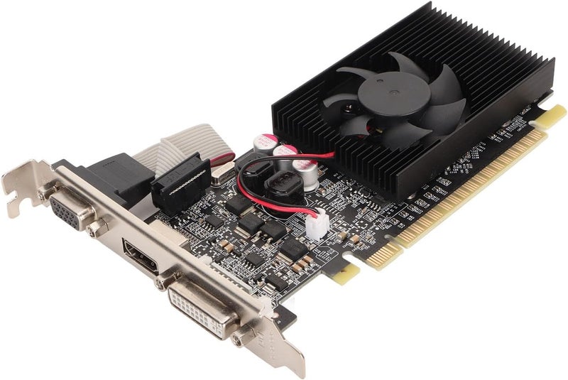 Zunate GT730 Graphics Card, 2GB GDDR3 64bit Video Graphics Cards Support VGA DVI HDMI, Single Fan Low Profile Graphics Card, PCI Express 2.0 x16 - Image 1