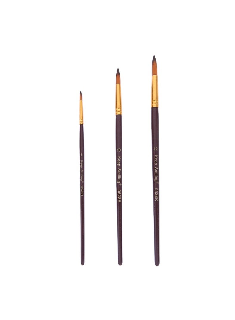 Keep Smiling 3PCS Professional Artist Brush Set for Oil, Acrylic & Watercolor - Image 1