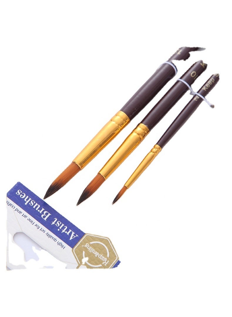 Keep Smiling 3PCS Professional Artist Brush Set for Oil, Acrylic & Watercolor - Image 5