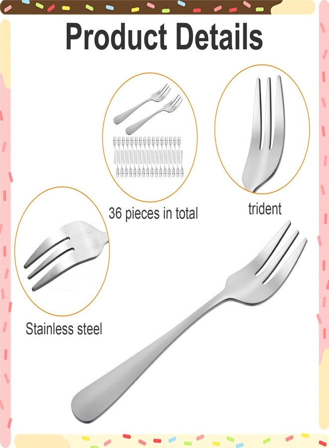 PercyEffie 36pcs Appetizer Small Forks 5.5Inches cocktail forks mini fork Stainless Steel Portable appetizers Cocktail Salad Fruit Fork for dessert,cake,pickle,crab,oyster Party - Image 4