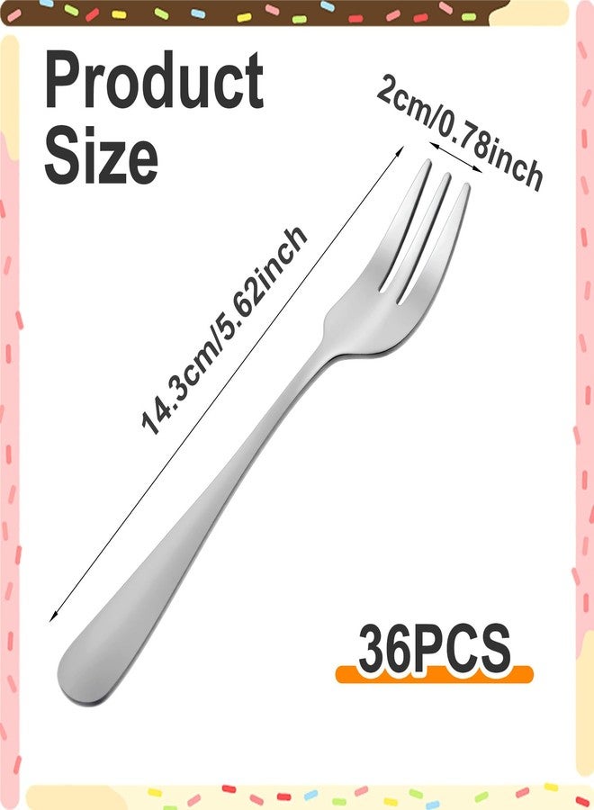 PercyEffie 36pcs Appetizer Small Forks 5.5Inches cocktail forks mini fork Stainless Steel Portable appetizers Cocktail Salad Fruit Fork for dessert,cake,pickle,crab,oyster Party - Image 3