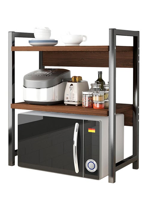 3-Tier Kitchen Microwave Oven Rack Counter Shelf Black 53x73x35cm